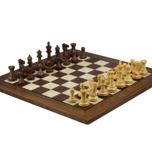 Walnut Chess Set 20 Inch With Helena Mother Of Pearl Flat Chess Board and Weighted Sheesham Professional Morphy Staunton Chess Pieces 3.75 Inch