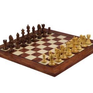Rosewood Chess Set 20 Inch With Helena Flat Chess Board and Weighted Sheesham King Bridal Staunton Chess Pieces 3.75 Inch