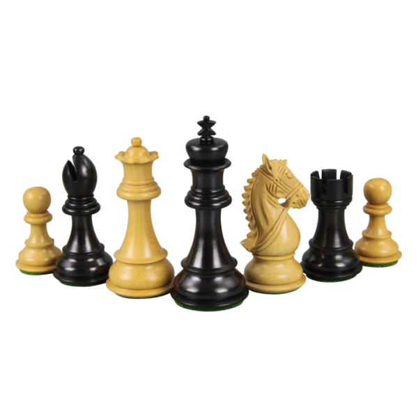 Ebony Chess Set 20 Inch With Helena Flat Chess Board and Weighted Ebonised King Bridal Staunton Chess Pieces 3.75 Inch - Image 6