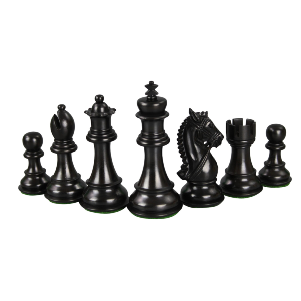 Ebony Chess Set 20 Inch With Helena Flat Chess Board and Weighted Ebonised King Bridal Staunton Chess Pieces 3.75 Inch - Image 8