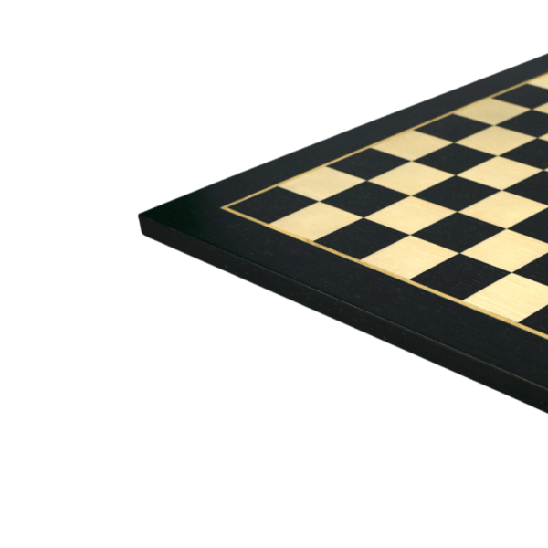 Ebony Chess Set 20 Inch With Helena Flat Chess Board and Weighted Ebonised German Staunton Chess Pieces 3.75 Inch - Image 5