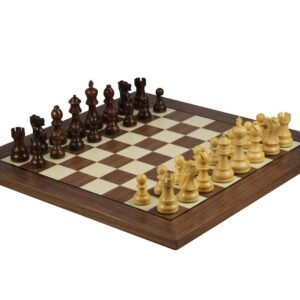 Walnut Chess Set 20 Inch With Helena Flat Chess Board and Weighted Sheesham Executive Staunton Chess Pieces 3.75 Inch