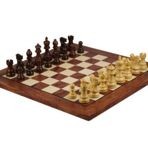 Rosewood Chess Set 20 Inch With Helena Flat Chess Board and Weighted Sheesham Executive Staunton Chess Pieces 3.75 Inch