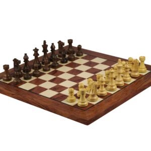 Rosewood Chess Set 20 Inch With Helena Flat Chess Board and Weighted Sheesham French Knight Staunton Chess Pieces 3.75 Inch