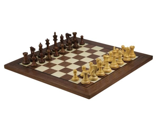 Walnut Chess Set 20 Inch With Helena Flat Chess Board and Weighted Sheesham Morphy Staunton Chess Pieces 3.75 Inch - Image 2