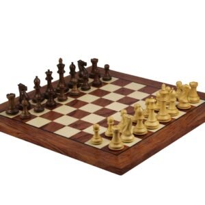 Rosewood Chess Set 20 Inch With Helena Flat Chess Board and Weighted Sheesham Morphy Series Staunton Chess Pieces 3.75 Inch