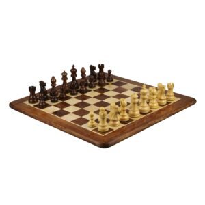 Sheesham Chess Set With Sheesham Flat Chess Board 20 Inch and Sheesham Executive Staunton Chess Pieces 3.75 Inch