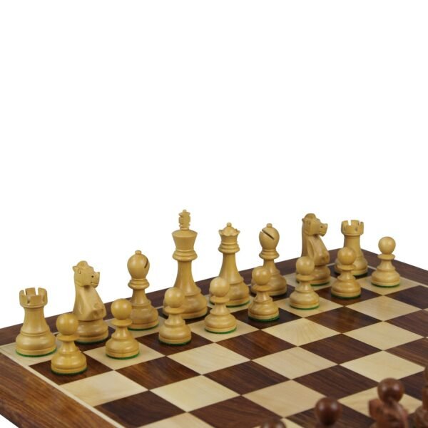 Sheesham Chess Set With Sheesham Flat Chess Board 20 Inch and Sheesham Reykjavik Staunton Chess Pieces 3.75 Inch - Image 4