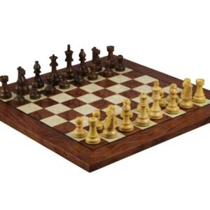 Rosewood Chess Set 20 Inch With Helena Mother of Pearl Flat Chess Board and Weighted Sheesham French Knight Staunton Chess Pieces 3.75 Inch
