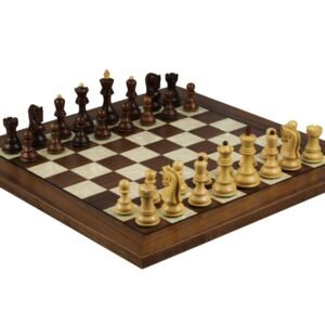 Walnut Chess Set 20 Inch With Helena Mother of Pearl Flat Chess Board and Weighted Sheesham Zagreb Staunton Chess Pieces 3.75 Inch