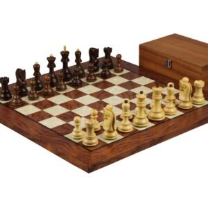 Rosewood Chess Set 20 Inch With Helena Mother of Pearl Flat Chess Board and Weighted Sheesham Zagreb Staunton Chess Pieces 3.75 Inch