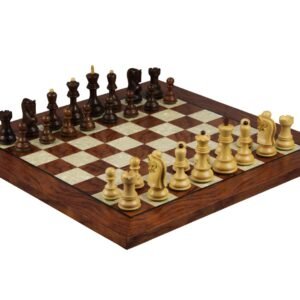 Rosewood Chess Set 20 Inch With Helena Mother of Pearl Flat Chess Board and Weighted Sheesham Zagreb Staunton Chess Pieces 3.75 Inch