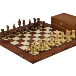 Rosewood Chess Set 20 Inch With Helena Mother of Pearl Flat Chess Board and Weighted Sheesham Atlantic Classic Staunton Chess Pieces 3.75 Inch