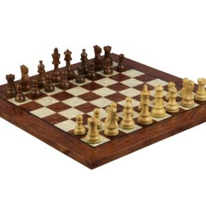 Rosewood Chess Set 20 Inch With Helena Mother of Pearl Flat Chess Board and Weighted Sheesham Atlantic Classic Staunton Chess Pieces 3.75 Inch
