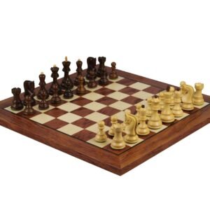 Rosewood Chess Set 20 Inch Helena Flat Chess Board and Weighted Sheesham Zagreb Staunton Chess Pieces 3.75 Inch