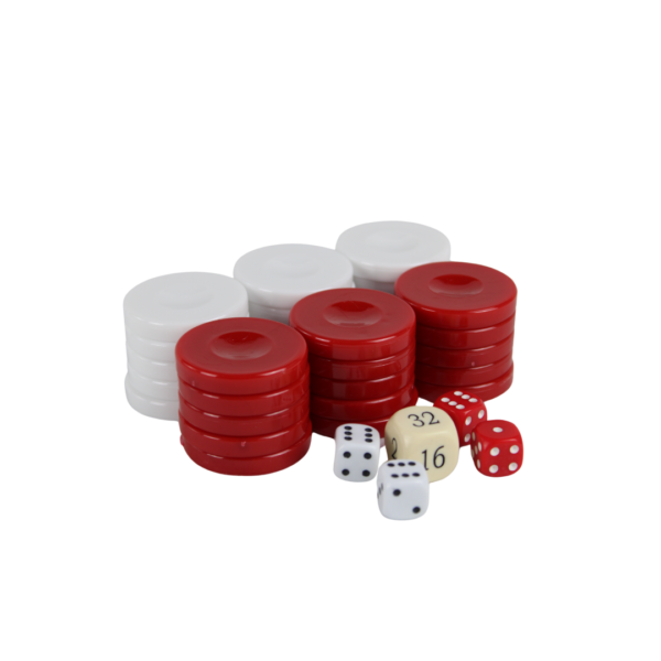 Acrylic Red Backgammon Pieces 36 mm