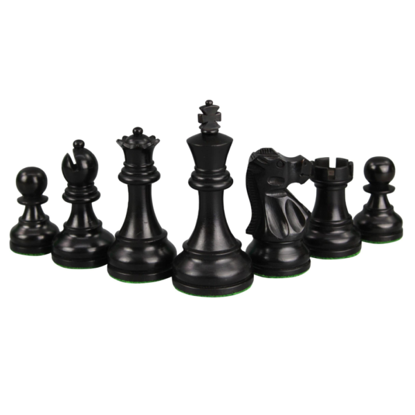 Walnut Chess Set 21 Inch With Walnut Chess Board and Weighted Ebonised Staunton Reykjavik Chess Pieces 3.75 Inch - Image 7