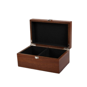 Large Mahogany Chess Box With Metal Clasp 4.25 Inch