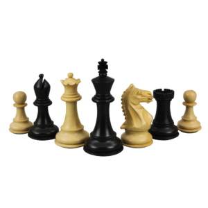 Queen’s Gambit Ebonised Fierce Knight Staunton Chess Pieces 3.75 Inch