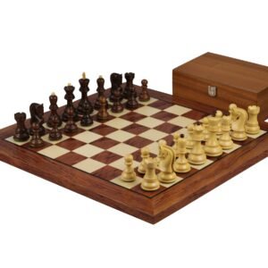 Rosewood Chess Set 20 Inch Helena Flat Chess Board and Weighted Sheesham Zagreb Staunton Chess Pieces 3.75 Inch