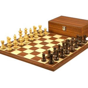 Mahogany Chess Set 16 Inch with Weighted Sheesham French Knight Chess Pieces 3 Inch