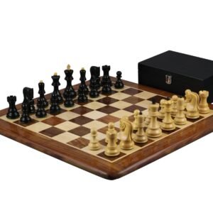 Sheesham Chess Set With Sheesham Flat Chess Board 20 Inch and Sheesham Zagreb Chess Pieces 3.75 Inch