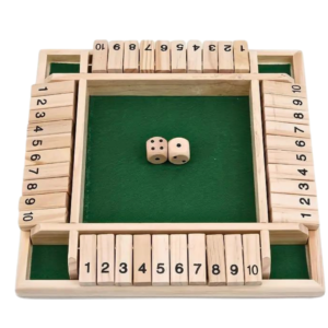 4 Player Green Shut the Box Family Game 8.6 Inch