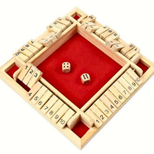 4 Player Red Shut the Box Family Game 8.6 Inch
