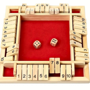 4 Player Red Shut the Box Family Game 8.6 Inch