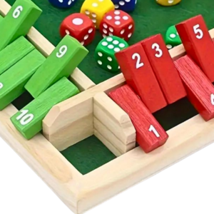 4 Player Multi-Coloured Shut the Box Family Game 8.6 Inch