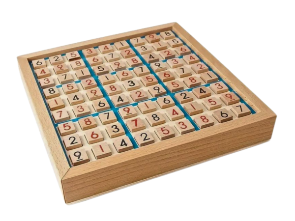 Travel Wooden Sudoku Family Game Square Board 9 Inch - Image 2