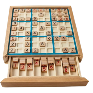 Travel Wooden Sudoku Family Game Square Board 9 Inch