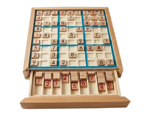 Travel Wooden Sudoku Family Game Square Board 9 Inch