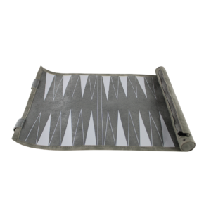 Gray Travel Roll Up Backgammon Set 13 Inch