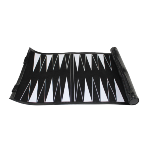 Black Travel Roll Up Backgammon Set 13 Inch