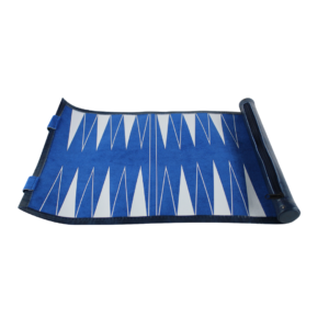 Blue Travel Roll Up Backgammon Set 13 Inch