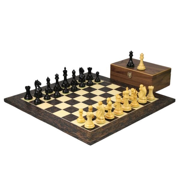 Tiger Ebony Chess Set 20 Inch with Weighted Ebonised Staunton Fierce Knight(Queens Gambit) Chess Pieces 3.75 Inch - Image 4