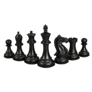 Tiger Ebony Chess Set 20 Inch with Weighted Ebonised Staunton Fierce Knight(Queens Gambit) Chess Pieces 3.75 Inch